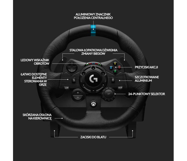 LOGITECH G923 Driving Force PC XBOX ONE / SERIES X S 941-000158 - 583224 - zdjęcie 11